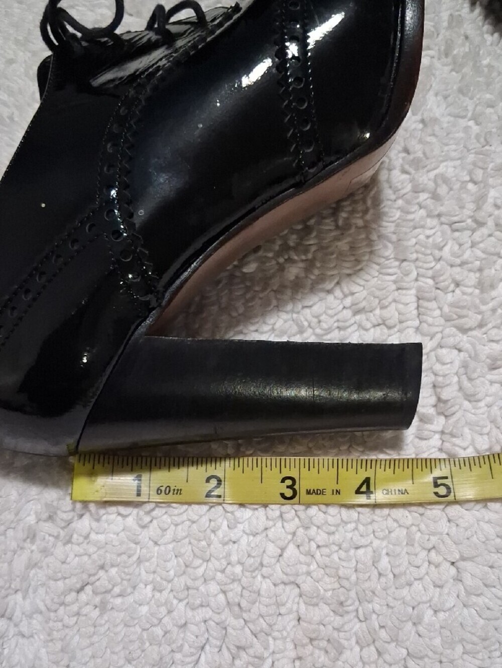 Moschino Black Patent Leather Lace-Up Heeled Brogues - Picture 9 of 13